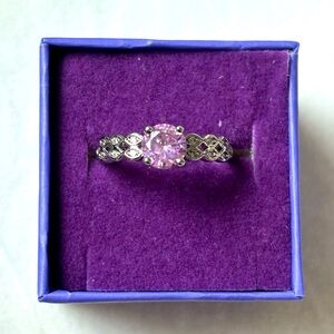 pink and silver ring